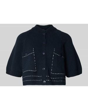Stefanel Regular Fit Cardigan mit Viskose-Anteil - Blau