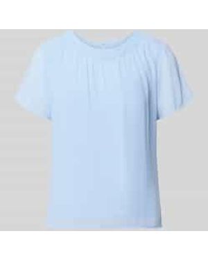 S.oliver Loose Fit Blouses T-Shirt Van Chiffon - Blauw