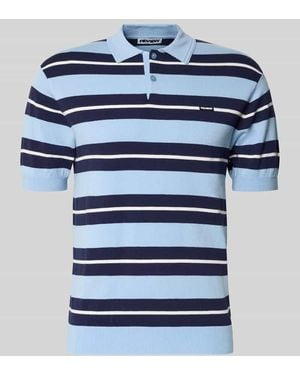Review Slim Fit Poloshirt aus Viskose-Mix - Blau