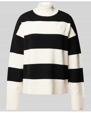 HUGO Strickpullover mit Label-Stitching Modell 'Sajittina' - Schwarz
