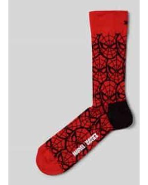 Happy Socks Regular Fit Sokken Met Motiefstitching, Model 'Spider- - Rood