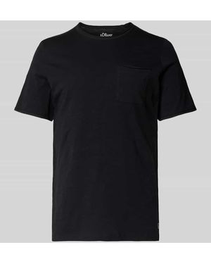 S.oliver Regular Fit T-Shirt aus reiner Baumwolle - Schwarz