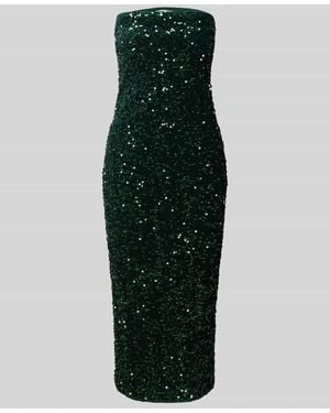 Apricot Knielanges Kleid mit Allover-Pailettenbesatz - Grün
