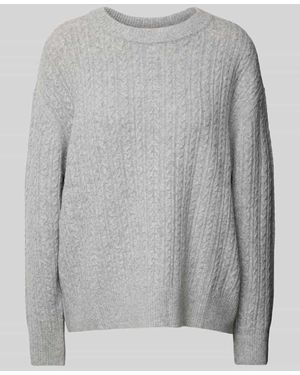 Jake*s Strickjacke Mit Gerippten Abschlüssen - Grau