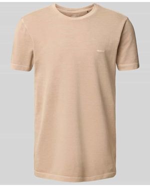 GANT T-Shirt mit Label-Stitching - Natur