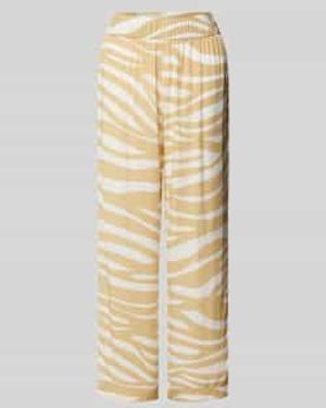 S.oliver Flared Stoffen Broek Met All-over Motief - Naturel