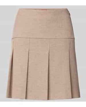 HUGO Regular Fit Minirok Met Viscose, Model 'Renore' - Naturel