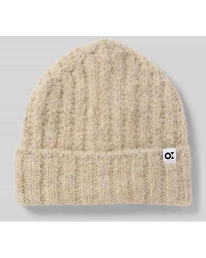 Opus Beanie mit Label-Detail Modell 'Acotta' - Natur