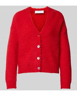 Rich & Royal Regular Fit Strickjacke mit Mohair-Anteil - Rot
