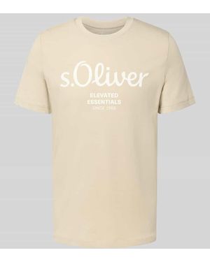 S.oliver Regular Fit T-Shirt aus reiner Baumwolle - Natur
