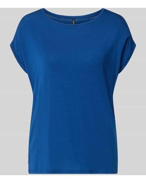 Vero Moda Regular Fit T-Shirt aus Lyocell-Mix Modell 'AVA' - Blau