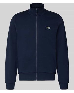 Lacoste Regular Fit Sweatjacke aus Baumwoll-Mix - Blau