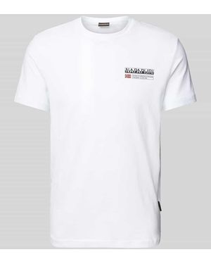 Napapijri T-Shirt mit Label-Print Modell 'KASBA' - Weiß