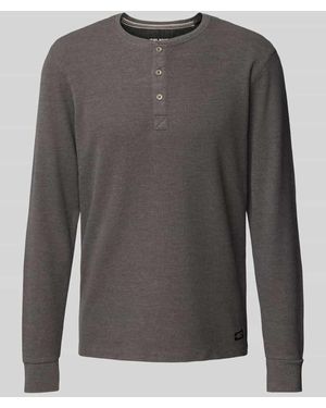 Blend Longsleeve Mit Knopfleiste - Grau