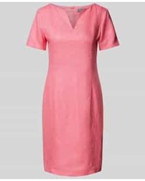 White Label Knielange Jurk Met V-hals - Roze