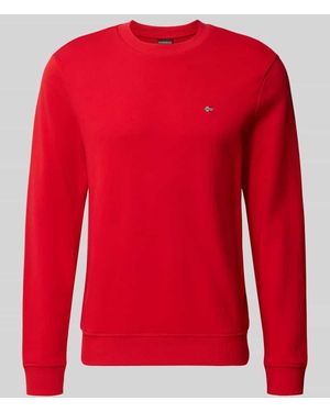 Napapijri Sweatshirt mit Label-Stitching Modell 'BALIS' - Rot