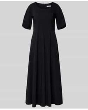 MORE&MORE Midi-Jurk Met Ruches - Zwart