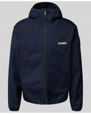 Napapijri Jacke mit Kapuze und Reißverschlusstaschen Modell 'BIOIS' - Blau
