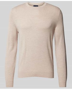 Christian Berg Men Strickpullover Mit Rundhalsausschnitt - Natur