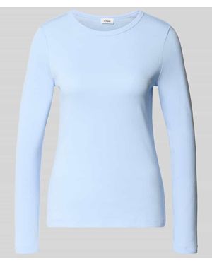 S.oliver Langarmshirt mit abgerundetem Saum - Blau