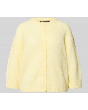 Luisa Cerano Cardigan mit Rundhalsausschnitt und Knopfleiste - Gelb
