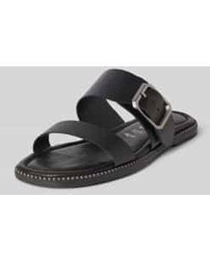 Tamaris Slippers Van Echt Leer - Zwart