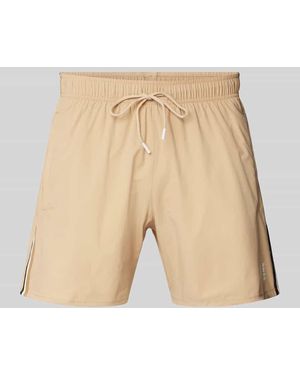 BOSS Loose Fit Badehose Mit Elastischem Bund Modell 'Iconic' - Natur