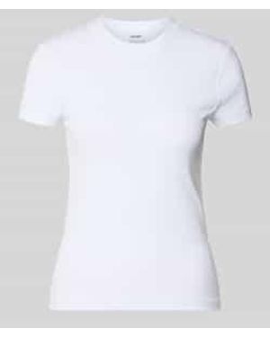 Stefanel Slim Fit T-Shirt Met Ronde Hals Model 'Costina' - Wit