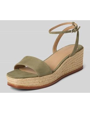 Ralph Lauren Wedges aus Leder mit Logo-Detail Modell 'LEONA' - Natur