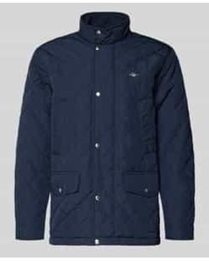 GANT Regular Fit Gewatteerd Jack Met Logostitching, Model 'Windcheater' - Blauw