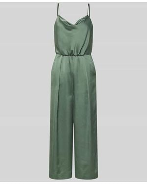 Jake*s Jumpsuit aus Satin mit Wasserfall-Ausschnitt - Grün