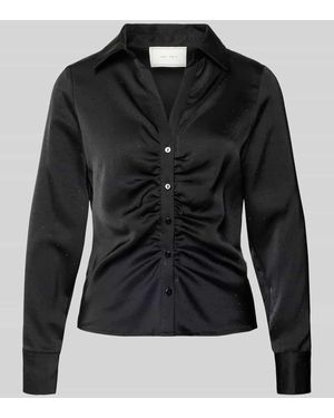 Neo Noir Langarmbluse mit Knopfleiste Modell 'Christy' - Schwarz