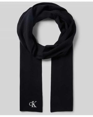 Calvin Klein Schal aus Viskose-Mix mit Logo-Stitching - Schwarz