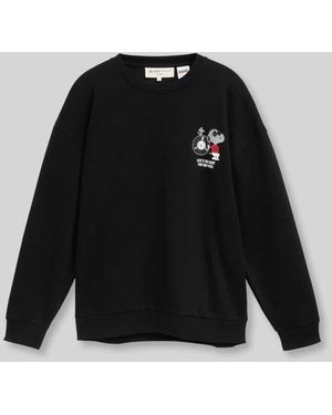 Tom Tailor Relaxed Fit Sweatshirt aus Baumwoll-Mix mit Peanuts-Print - Schwarz