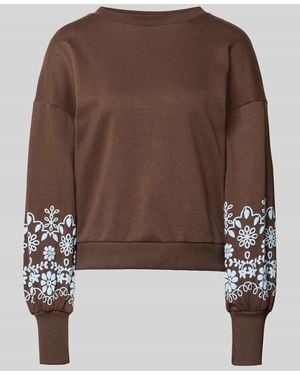ONLY Relaxed Fit Sweatshirt aus reiner Baumwoll-Mix Modell 'BROOKE' - Braun