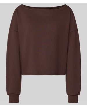 Review Relaxed Fit Sweatshirt mit Viskose-Anteil - Braun