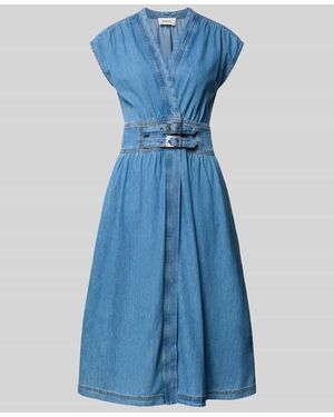 Ba&sh Midikleid in Denim-Optik Modell 'Love' - Blau