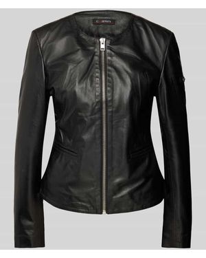 Cabrini Shaped Fit Lederjacke aus echtem Lammnappa - Schwarz