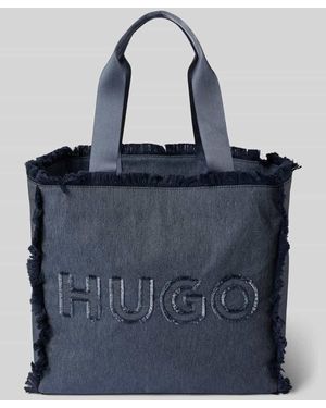 HUGO Tote Bag mit Label-Detail - Blau