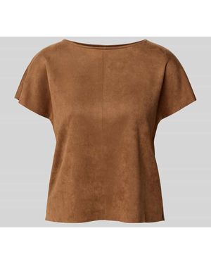 Betty Barclay T-Shirt in Leder-Optik mit Rundhalsausschnitt - Braun