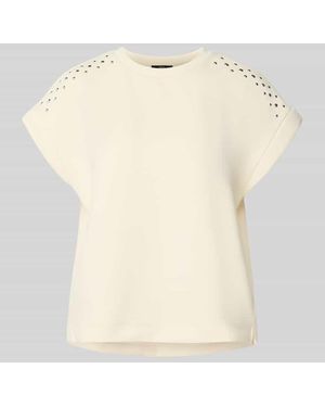Zero Strickshirt mit Viskose-Anteil und Nietenbesatz - Natur
