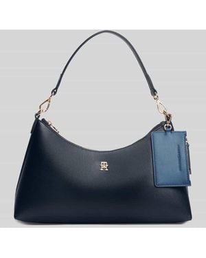 Tommy Hilfiger Henkeltasche in Leder-Optik Modell 'TH ICON SHOULDER BAG' - Blau