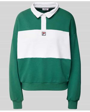 Fila Poloshirt Mit Label-Stitching Modell 'Langogne' - Grün