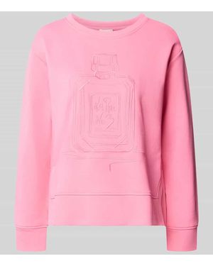 Milano Italy Sweatshirt mit Motiv-Stitching und Rundhalsausschnitt - Pink