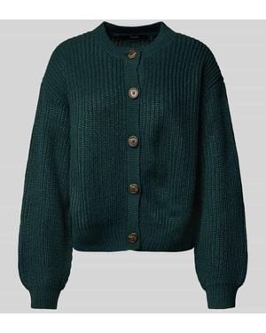 Vero Moda Relaxed Fit Strickjacke mit einreihiger Knopfleiste Modell 'LEA' - Grün