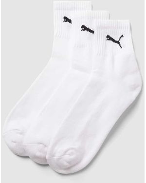 PUMA Socken Mit Label-Detail Im 3Er-Pack Modell 'Short Crew' - Weiß