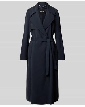 BOSS Regular Fit Trenchcoat mit Bindegürtel - Blau