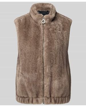 Fuchs & Schmitt Regular Fit Weste aus Kunstfell - Braun