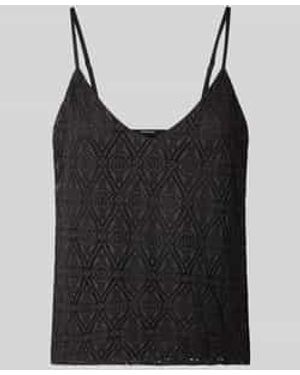 Vero Moda Regular Fit Top Met Kant Model 'Maya' - Zwart