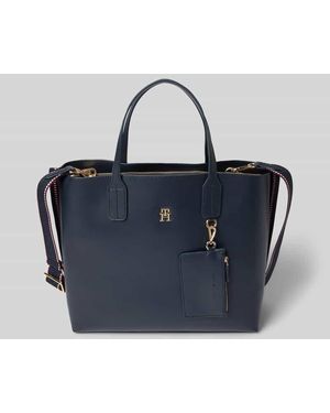 Tommy Hilfiger Handtasche Mit Logo-Applikation Modell 'Distinct' - Blau